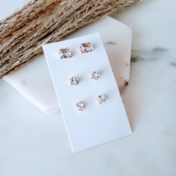 !!5 for $25 Lot of 3 pairs Dainty Delicate Studs - Picture 3 of 5
